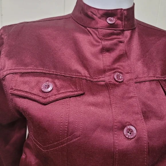 Bill Blass Maroon Sz M Jacket w/pockets - Picture 7 of 15